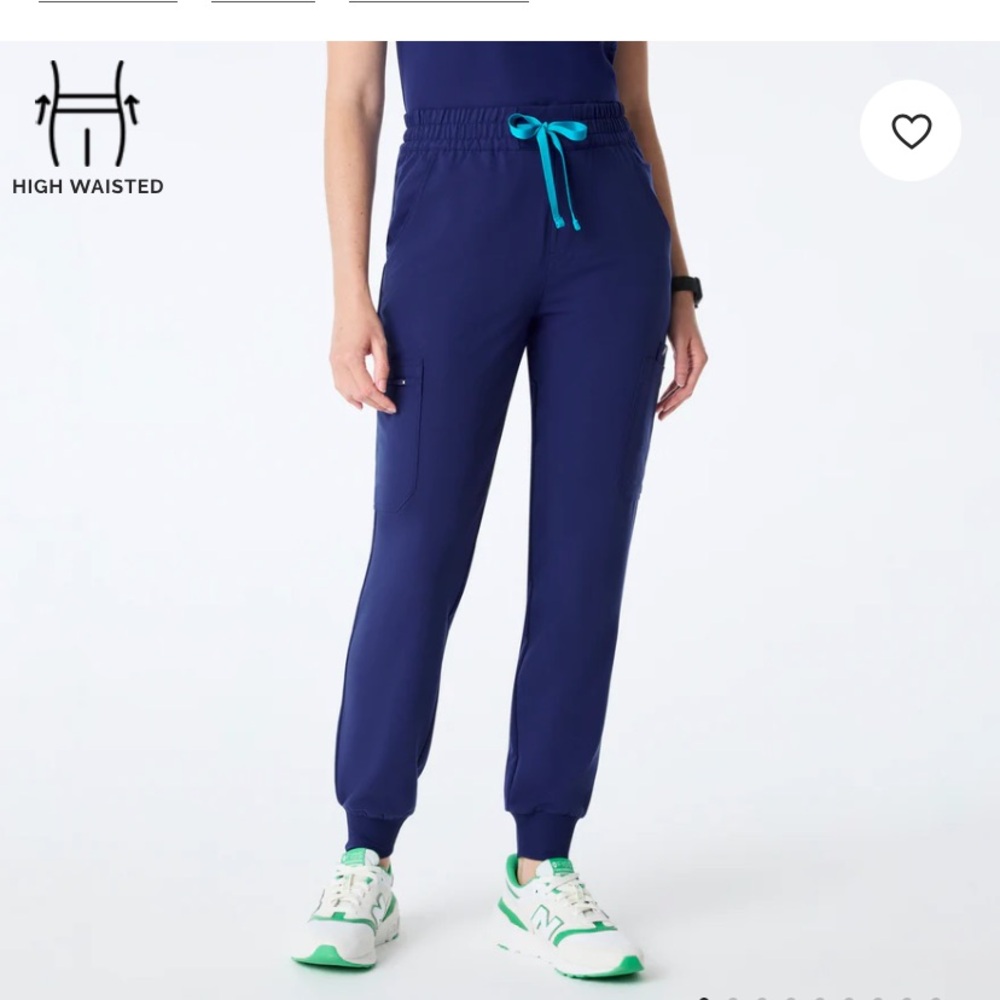 Figs blue jogger scrub pants, size med/short